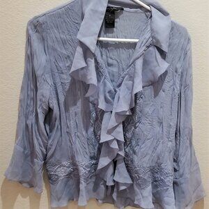 SUNNY TAYLOR  PETITE  Shirt  Blouse  NWOT   Blue  Size M